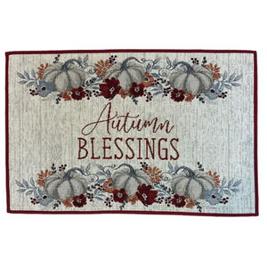 Fall Thanksgiving Decorative‎ Entry Rug Autumn Blessings 20 x 30.5 " Non-Slip